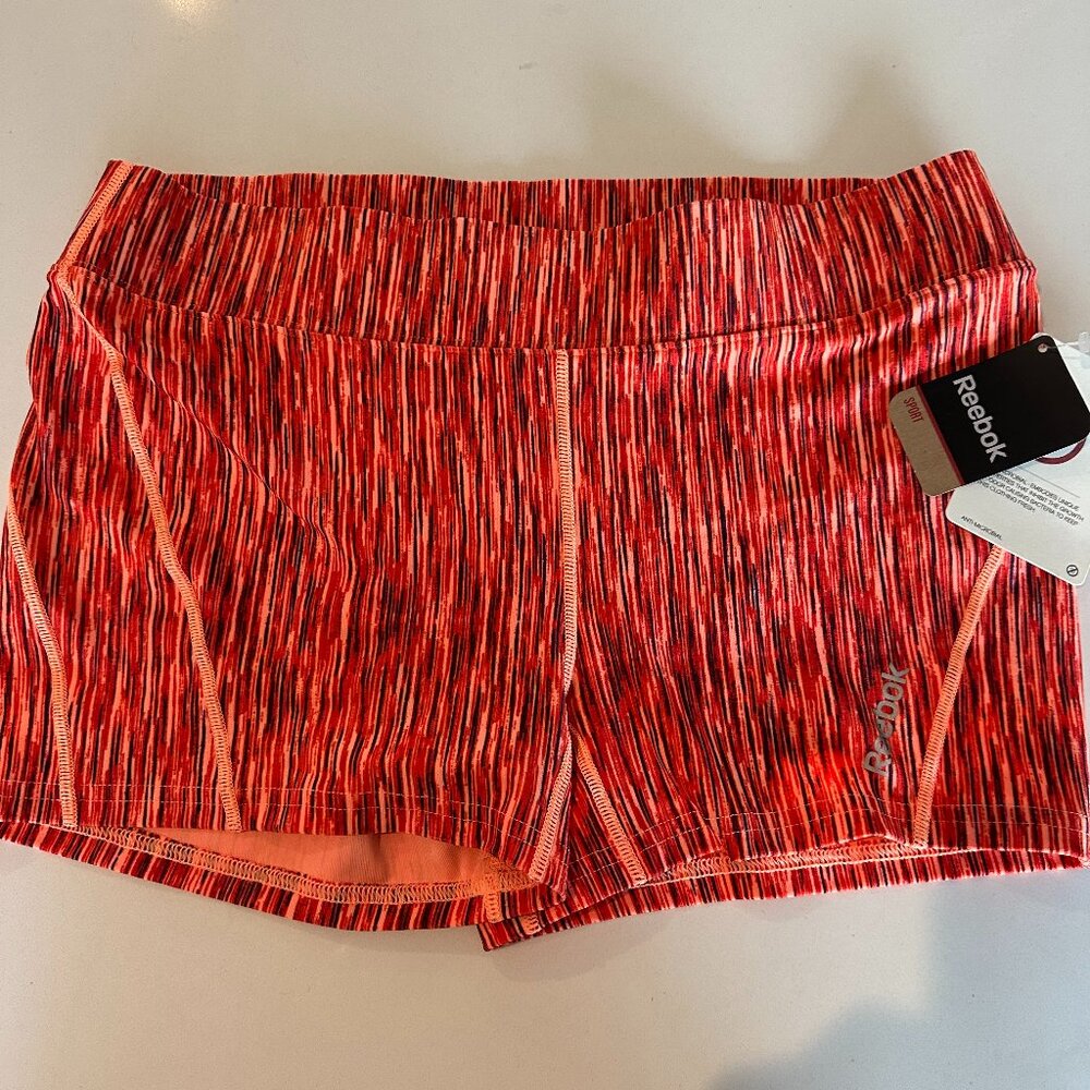 Reebok- Volleyball Shorts- Mulitcolor Orange-Women Size L
